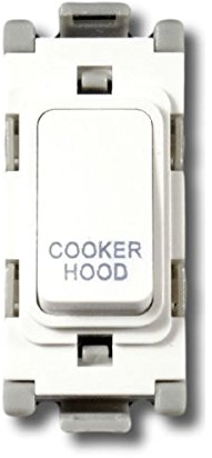 Deta G3560 Grid Switch 20 Amp Double Pole White Marked 'Cooker Hood' (White)