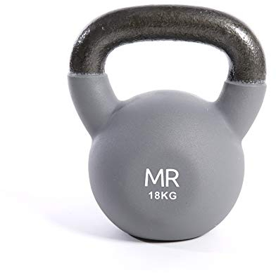 Rebecca Mobili Kettlebel, Gewicht für Fitnessstudio, Gusseisen, Neopren, für Training Arme, Beine, Home Fitness (Grau - 18 kg)