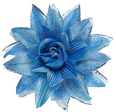 W WIDMANN MILANO Party Fashion 04127 - Haarspange mit Rose und Glitter, Hellblau, Haarclip, Haarschmuck, Every Night Party Fashion, Karneval, Mottoparty