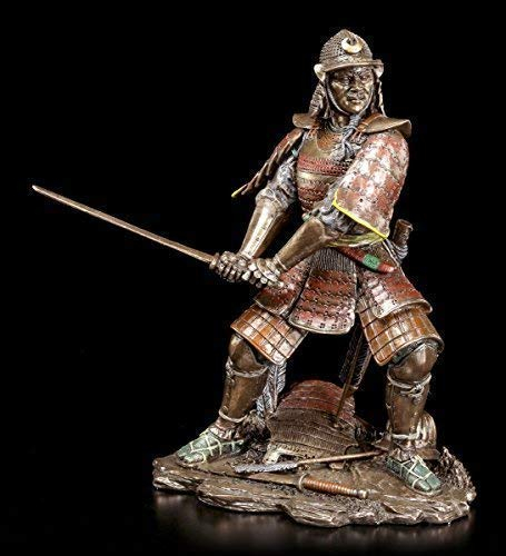 Samurai Krieger Figur mit Schwert | Veronese Bronze-Optik Deko