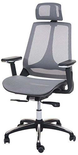 Mendler Bürostuhl HWC-A59, Schreibtischstuhl, Sliding-Funktion Stoff/Textil ISO9001 - grau/grau