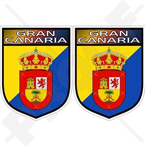 GRAN CANARIA Schild KANARISCHE INSELN Spanien, Kanarische Inseln Spanisch 75mm Auto & Motorrad Aufkleber, x2 Vinyl Stickers