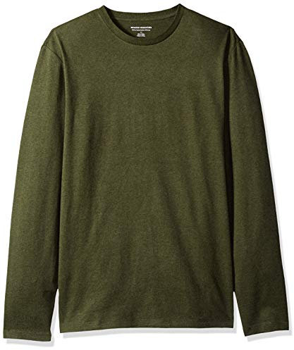 Amazon Essentials Men's Slim-Fit Long-Sleeve T-Shirt, Olive Heather, M