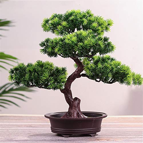 TROYSINC Künstlicher Bonsai,Kiefer-Bonsai, Künstliche Bonsai-Baum Kiefer Pflanzen Dekoration Kunstpflanze Pflanze für Büro Zuhause Dekoration (E)