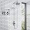 ENKI, Downton, SH0180, Shower Set with 2 Showerhead Outlets & Telephone Style Cradle, Triple Thermostatic Shower Valve, Chrome Shower Tap for Bathrooms Showers