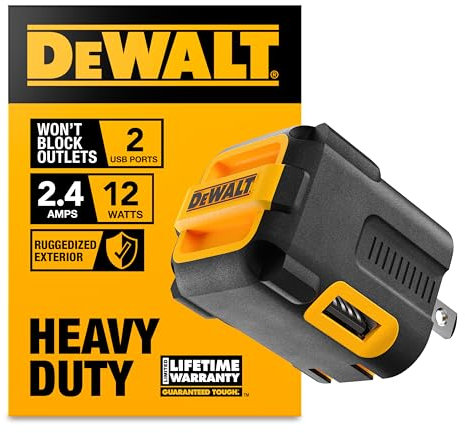 DEWALT NeverBlock 2-Port Worksite USB Charger