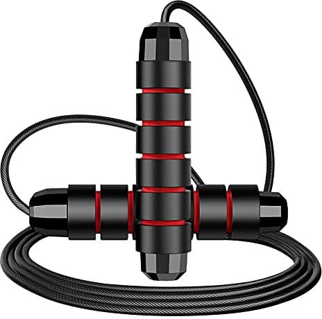 Supertrip Skipping Rope Tangle-Free with Ball Bearings Jump Rope Adjustable and Memory Foam Handle Skipping Rope Ideal for Aerobic Exercise Fat Loss Workout(4pack red+green)