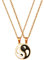 JewelryWe Schmuck 2pcs Pärchen Halskette Edelstahl Tai Chi Yin und Yang Anhänger Paar Kette Puzzle Freundschaftskette Partnerkette für Herren Damen, Rosegold Schwarz