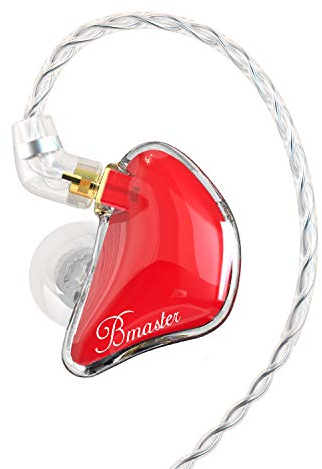 BASN Bmaster Triple Drivers in Ear Monitor Headphone with Two Detachable Cables Fit in Ear Suitable for Audio Engineer, Musician (Red)