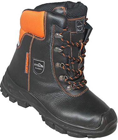 Botas de protección contra cortes Lupriflex 3-616 clase 1 UK P A E FO WRU en negro, botas de seguridad, Tamaño:38 EU