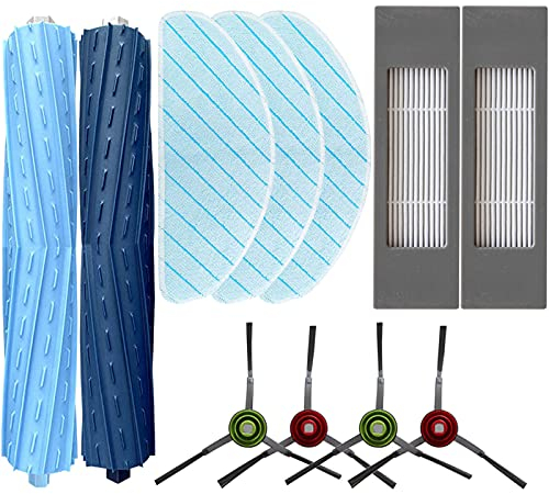 Odashen Accessori Kit di per Ecovacs Deebot OZMO T9 AIVI, T9 AIVI +, T9 PRO, T9 MAX, 2 Spazzole Principali, 3 Panni mocio, 2 Filtri, 4 Spazzole Laterali