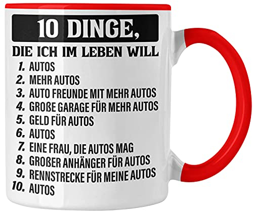 Trendation - Tuner Auto Tasse Geschenke Autotuner Geschenkidee Autoliebhaber Tasse für Männer Autofan Kaffeetasse (Rot)