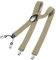 DonDon Hosenträger Herren extra stark Raute hellbraun 3,5 cm Hosenträger Herren breit mit brauem Leder in Y-Form lang - Starke Clips passend für Anzug Jeans Chinos Vintage Rockabilly Suspenders