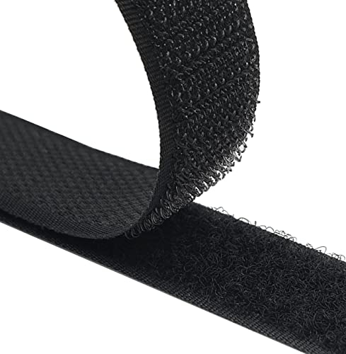 Klettband zum Nähen, aufnähen Set Flauschband + Hakenband Farbe & Größe wählbar (schwarz, 50 mm x 3 m)