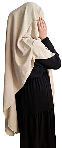 Yaqeen Dreieck Diamant Khimar Jazz Hijab für Muslima Kopftuch, Tube, islamisches Gebetskopftuch, beige