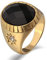 Stfery Ring Edelstahl Breit, Modeschmuck Ringe Sternoval Verlobungsring XXL zum Valentinstag Gold, 62 (19.7)