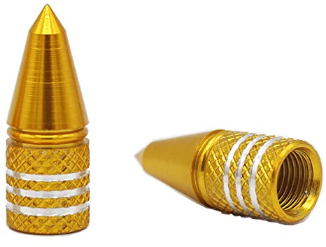 2 Stück YOU.S Ventilkappen Ventilverschluss Spike in Gold für Auto PKW LKW Motorrad Fahrrad