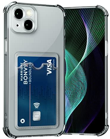 AKABEILA Case for iPhone 13 Mini Clear Slim Phone Case Soft TPU Wallet Case Bag Cover with Card Slot Holder Shockproof 5.4