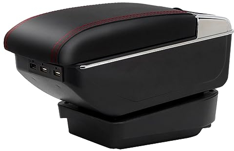YJYWZH compatible with accoudoirs Audi TT double couche, grande boîte de rangement avec porte-gobelet avec 7 ports de charge USB
