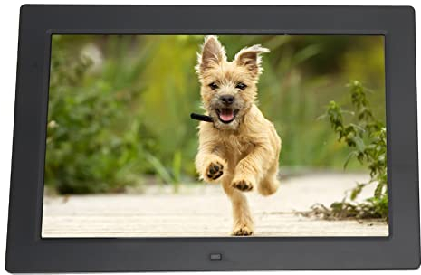 12-Zoll-Digital-Bilderrahmen, TFT-LED-Aluminiumlegierungs-Digital-Bilderrahmen, MP3 / 4-Filmplayer, 1280 * 800-Elektronik-Bilderrahmen mit Wecker, Musik-Film-Player-Funktion (EU)
