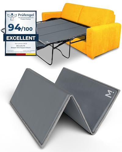 Meliusly® Twin-Sofa Support Board (122 x 91 cm) - Grau - Stabiler Hartholzfurnier & Oxford-Polyester - Sofa-Bett Zubehör