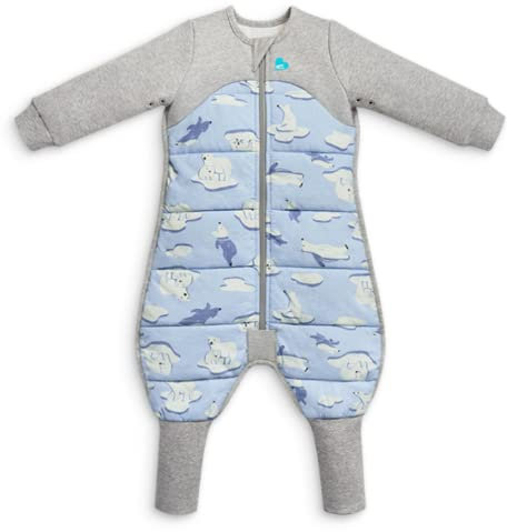 Love To Dream Sleep Suit Extra Warm, 6-12 months, Blue, 3.5 Tog for Cold Temps (below 16°C), Long Sleeve Wearable Blanket, Built-In Quilt, Machine Washable Cotton Fleece, 2 Zip for Easy Nappy Change