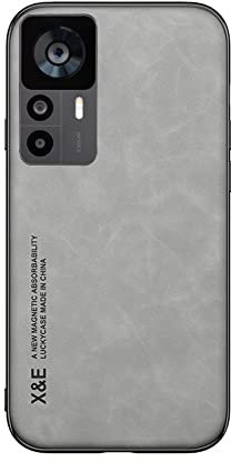 Kepuch Silklike Hülle für Xiaomi 12T Pro - Hüllen Case Eingebaute Metallplatte für Xiaomi 12T Pro - Grau