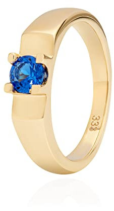 NKlaus Kettenanhänger Taufring 333 Gelb Gold Zirkonia blau 11 mm Taufanhänger Talisman11456