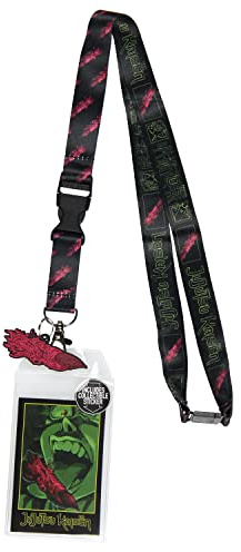 Bioworld Jujutsu Kaisen Sukuna Anime Manga Ausweishalter Lanyard mit Gummianhänger und Sammelaufkleber, Einheitsgröße
