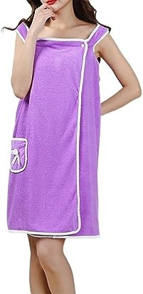 QLXYYFC Wearable Bath Towels for Women Handtuch Kleid Damen Saunakleid Damen Badehandtuch Damen Ultraweiches Tragbares Badetücher Damen mit Tasche 80 * 135cm (Color : Purple, Size : 80X135cm)