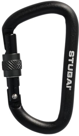 STUBAI Material-Karabiner | STUBAI Accessory Minikarabiner mit Schraubsicherung | Schraubkarabiner | Schwarz | Accessoire-Karabiner | für Camping, Wandern, Outdoor| Schlüsselanhänger