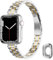 CSJCUBIC Correa de metal compatible con Correa Apple Watch 9 8 7 6 5 4 3 2 1 SE Series para Mujer, Pulsera de repuesto fina de Acero Inox para iWatch 38mm 40mm 41mm Apple Watch Bracelet Oro/Plata