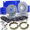 ATE Bremsenset inkl. Bremsscheiben vorne Ø 300 mm belüftet + hinten Ø 296 mm voll und Bremsbeläge vorne + hinten und Warnkontakt und Bremsbacken Kompatibel mit MERCEDES VIANO (W639), VITO (W639)
