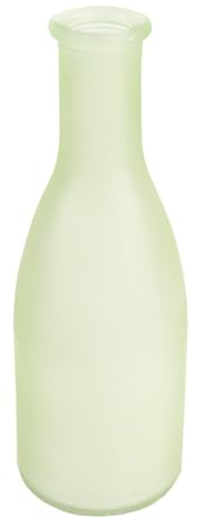 Ideen mit Herz Deko-Flasche | Frühling | Vase für Trockenblumen oder Gräser | DIY | Vintage | Shabby Chic | Landhaus-Stil | Ø 6 cm | 18 cm hoch (transluzent grün)