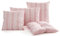 DecoHomeTextil Heimtextilmanufaktur Sitzkissen Sitzpolster Stuhlauflage mit Füllung Bilbao Streifen Altrosa 4er-Set 40x40x7cm wasserabweisend pflegeleicht Outdoorsitzkissen Garten