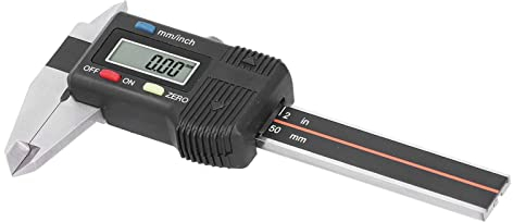 Lwuey Digitale Schieblehre, Edelstahl-Schieblehre Elektronisches Mikrometer-Messwerkzeug Klare Ablesung 50 mm 1,9 Zoll Hub LCD-Bildschirm Zoll Metrische Bruchumwandlung 6 Zoll Haushalts-DIY-Projekt