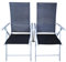 Samuel ALEXANDER Multi Position High Backed Folding Garden Chairs,Adjustable Reclining Garden/Outdoor Chairs,Black and Silver (Pack of 2)