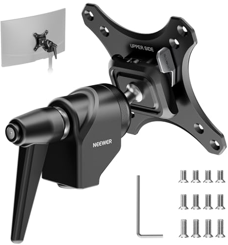 NEEWER VESA Monitor Mount Adapter with Arca Type Quick Release, 360° Rotatable Ball Head, M4 Screw & 5/8 Receiver Light Stand Adapter for TV Screen, Field Monitor, C Stand, Max Load: 44lb/20kg, MA016