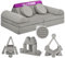 Linodino® Spielsofa Cord Fantasiewelt, Kindersofa-Bausteine - Kreative Stapelsteine für Kinder - Kindercouch, Sofa-Kuschelecke im Kinderzimmer | Schaumstoff-Softbausteine [Elefanten Grau]