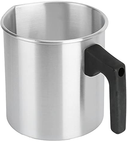 TOPINCN Pentola per Sciogliere la Cera, Tazza di Cera per Fusione in Alluminio da 1,2 L, per Fare Candele, Brocca, per Forniture di Lampadari Domestici, Argento