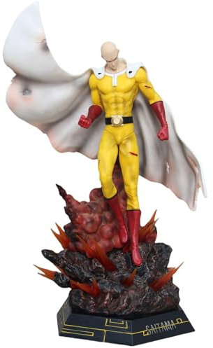 REOZIGN Figuren Saitama, One Punch Man Figur Statue 45 cm 17,7 Zoll Beleuchtung PVC Figur Cosplay Actionfiguren Modell zum Sammeln Anime Fans Geschenk