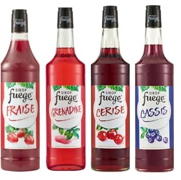 Sciroppo - Fuego: fragola - melograno - ciliegia - ribes nero (4 x 1 L)