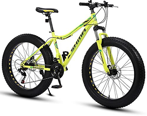 24/26-Zoll-Mountainbike, 4,0-Zoll-Mountainbikes mit dicken Rädern, Mountainbike mit dicken Reifen für Erwachsene, Fahrrad mit 7/21/24/27/30 Gängen und hohem Kohlenstoffstahl