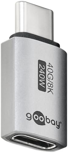 goobay Adattatore USB-C 240 W 40 Gbit prolunga dritta, USB 4 (maschio a femmina) / USB 4.0 Adpter 8 K @60 Hz, retrocompatibile USB 3.1, USB 2.0/74447
