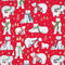 Weihnachtsgeschenkpapier 70cm x 2m Rolle Eisbären - Geschenkpapier mit Motiv für Weihnachten - Geschenkpapierrolle mit Weihnachtsmotiv - Weihnachtspapier neutral für Kinder Teenager Erwachsene Rot