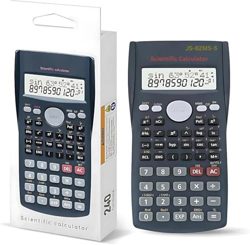 Scientific Calculator, JS-82MS-5 Scientific Calculator with 240 Function Student GCSE Exam 2-Line Engineering Scientific Calculators for School and Business Stationary Calculating Tools