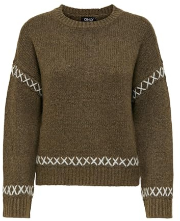 ONLY Damen Onlamanda Life Ls O-Neck Detail KNT Noos