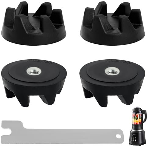 4 acopladores 9704230, piezas de repuesto para Blender Coupler de goma, compatible con los modelos KitchenAid KSB52, KSB5, 5KSB52 y 5KSB5 (llave de montaje incluida)
