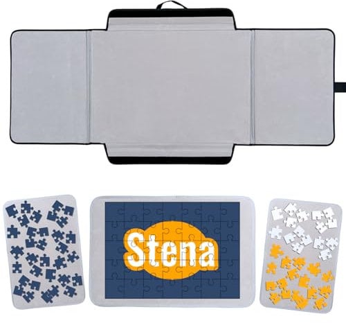 Stena Puzzlekoffer - Aufbewahrung, Transportieren und Puzzeln, wo immer du willst - 3x Puzzlematte - Geeignet für 1000 Teile - Leichtgewicht - Puzzlebrett - Puzzletisch - Puzzel - Puzzlemappe - Board