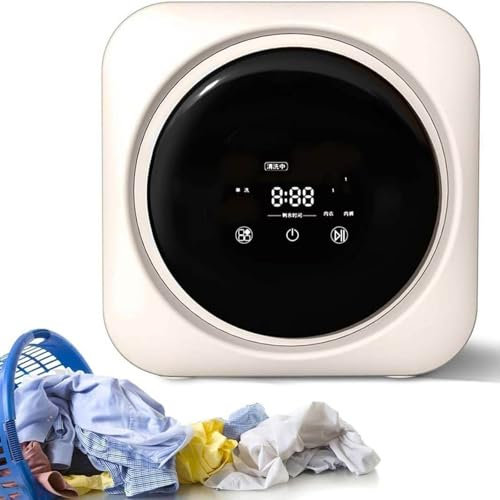 Lavadora Portátil Mini con Secadora - Lavado y Secado Automático, Montaje en Pared, Ideal para Viajes, Dormitorios y Espacios Pequeños - para Ropa Interior y Calcetines
